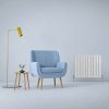 Designer Radiators 60 x 70cm Flat Panel Modern Central Heating Gloss White Horizontal Column Double Panel Wall Mounted Slimline Kitchen Living Room Bathroom Commercial Cleaning Brush & Fixing Kit