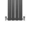 Designer Radiators 180 x 28cm Flat Panel Modern Central Heating Anthracite Grey Vertical Column Double Panel Wall Mounted Slimline Kitchen Living Room Bathroom Commercial Cleaning Brush & Fixing Kit
