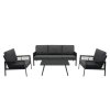 Aluminium 4 Piece Sofa Set - Anthracite Grey