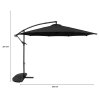 Cantilever Parasol 3m With Half Fan Base - Black