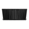 Designer Radiators 60 x 119cm Flat Panel Modern Central Heating Matt Black Horizontal Column Double Panel Wall Mounted Slimline Kitchen Living Room Bathroom Commercial Cleaning Brush & Fixing Kit
