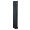 Traditional 4 Column Radiator & Valves - 1800 x 380mm - Anthracite Grey