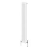Traditional 3 Column Radiator 1800mm x 202mm Modern Central Heating Heater Gloss White Carbon Steel Vertical Wall Mounted Kitchen Living Room Bathroom Cleaning Brush Fixing Kit & Brackets