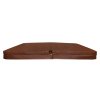 Hot Tub Cover Spa Lid 220cm x 220cm Square Brown Hard Top Weatherproof PVC Leather Foam 25KG/m3 Density Galvanized C-Channel UV Mildew Flame Resistant