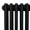 Traditional 3 Column Radiator 1500mm x 292mm Modern Central Heating Heater Matt Black Carbon Steel Vertical Wall Mounted Kitchen Living Room Bathroom Cleaning Brush Fixing Kit & Brackets