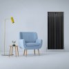 Designer Radiators 160 x 70cm Flat Panel Modern Central Heating Matt Black Vertical Column Double Panel Wall Mounted Slimline Kitchen Living Room Bathroom Commercial Cleaning Brush & Fixing Kit