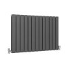 Designer Radiators 60 x 91cm Flat Panel Modern Central Heating Anthracite Grey Horizontal Column Double Panel Wall Mounted Slimline Kitchen Living Room Bathroom Commercial Cleaning Brush & Fixing Kit
