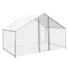 Walk In Chicken Run Cage Coop 3m x 2m x 2m Dog Pen House Kennel Large Metal Enclosure Rabbits Ducks Poultry Roof Cover Shelter Sunshade Pets Outdoor Backyard Farm Animal