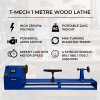 1m Wood Lathe Woodturning Variable Speed Work Faceplate Carpentry Woodwork Centre Tailstock with Chisels Accessories Set