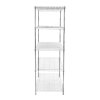 Wire Shelving Rack 5 Tier Metal Storage Unit Heavy Duty Free Standing Boltless Height Adjustable Shelves & Levelling Feet Kitchen Office Garage Silver Chrome 1000kg Weight Capacity