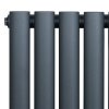 Oval Single Column Radiator & Valves - 600mm x 1200mm - Anthracite Grey