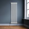 Traditional 2 Column Radiator 1800mm x 472mm Modern Central Heating Heater Gloss White Carbon Steel Vertical Wall Mounted Kitchen Living Room Bathroom Cleaning Brush Fixing Kit & Brackets
