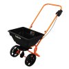Lawn Leveller & Rotary Spreader Gritter Fertiliser Garden Levelling Rake Lute 100 x 32cm Orange Removable Extendable Handle Salt Grit Sand Seed Rain Cover & Gloves