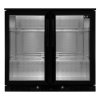 Back Bar Fridge Cooler 208L Capacity Commercial Hinged Double Door Under Counter Black Chiller Self Closing 112 x 500ml Bottles Beer Wine 4 Adjustable Shelves Colour Changing LED Light 7 Colours