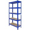 New T-Rax Garage Shelving Unit - 5 Tier Heavy Duty Rack for Storage Steel Utility Shelves | Metal & MDF Boltless Racking Assembly System | 150cm x 75cm x 30cm | 875KG Capacity | 175KG Per Shelf, Blue