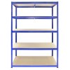 T-Rax  Garage Shelving Unit Extra Wide - 5 Tier Heavy Duty Rack for Storage Steel Utility Shelves | Metal & MDF Boltless Racking Assembly System | 1800KG Capacity | 360KG Per Shelf, Blue