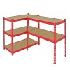 5 Monster Racking Z-Rax Warehouse Storage Garage Shelving Unit, 360kg/shelf, Red, 90 x 183 x 45cm