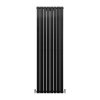 Designer Radiators 180 x 56cm Flat Panel Modern Central Heating Matt Black Vertical Column Double Panel Wall Mounted Slimline Kitchen Living Room Bathroom Commercial Cleaning Brush & Fixing Kit