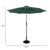 LED Tilt Parasol 2.7m With Tilt Base - Green