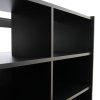Retail 1/4 Glass Shelf Counter Shop Showcase Display Cabinet Shelves Unit Black B1200