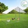 Walk In Chicken Run Cage Coop 4m x 2m x 2m Dog Pen House Kennel Large Metal Enclosure Rabbits Ducks Poultry Roof Cover Shelter Sunshade Pets Outdoor Backyard Farm Animal