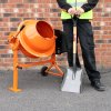 70L Cement Mixer 250W & Hand Held Electric Concrete Vibrator 1100W Vibrating Poker Hand Held 35mm Shaking Needle 2m Flexible Shaft Drum Mortar Plaster Portable Stand Wheels Powerful Mixing