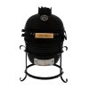 Fresh Grills Kamado BBQ 13 Inch Black Ceramic Mini Oven Barbecue Grill Egg Charcoal Smoker Roast Bake With Stand Portable Built In Thermometer Top & Bottom Air Flow System Outdoor Cooking Camping