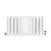 Traditional 4 Column Radiator & Valves - 600 x 1190mm - White
