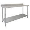 KuKoo 6ft Food Preparation Kitchen Catering Table, Stainless Steel, 250kg Capacity