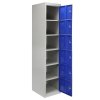 MonsterShop Metal Lockers 6 Doors Storage, Blue & Grey Metal Lockable Unit Staff School Gym Changing