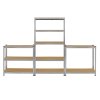 6 x Silver Racking Bay Units 5 Tier & Heavy-Duty Galvanised Steel 175kg Capacity Per Shelf Garage Shelves Storage Warehouse Shed Workshop Boltless 90cm x 30cm x 180cm