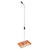 Lawn Leveller 50cm x 32cm Levelling Rake Lute Heavy Duty Lightweight Galvanised Steel Aluminium Orange 1.2 - 1.9m Extendable Handle Easy Grip Landscaping Garden Tool Grass Soil Artificial Turf Compost