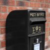 Royal Mail Post Box ER Cast Iron Wall Mounted Wedding Authentic Pillar Replica Lockable Post Office Letter Box Black