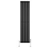 Oval Single Column Radiator & Valves - 1600mm x 360mm - Black