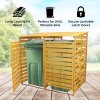 Double Wheelie Bin Storage Shed Store Hideaway Wooden Dustbin Trash Cupboard Outdoor Timber Cover Hinged Lid Lockable Latched Chain Recycling Garden FREE Fixing Kit 122cm (H) x 149cm (W) x 92.5cm (D)
