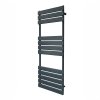 Vertical Towel Radiator Designer Flat Panel 1200mm x 450mm Bathroom Heated Rail Matt Anthracite Grey Central Heating Ladder Heater Wall Mounted Carbon Steel FREE Cleaning Brush Fixing Kit & Brackets