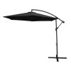 3m Cantilever Garden Parasol Banana Hanging Umbrella Winding Crank Shade Patio Outdoor Sun Shade Tilt UV Protection | Black Square Base
