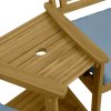 Wooden Companion Love Seat Garden Chairs 2 Tier Table Parasol Hole Corner Bench Bistro Set Twin 2 Seater Jack & Jill Outdoor Patio Furniture 320kg Total Capacity Solid Acacia Hardwood 2 FREE Cushions