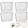 Gabion Baskets Cages Mesh Wire Galvanised Steel Outdoor Stone Basket Spiral Retaining Wall Planter Garden / 100 x 80 x 30cm / 4 Pack