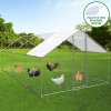 Walk In Chicken Run Cage Coop 4m x 6m x 2m Dog Pen House Kennel Large Metal Enclosure Rabbits Ducks Poultry Roof Cover Shelter Sunshade Pets Outdoor Backyard Farm Animal