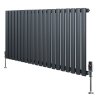 Oval Single Column Radiator & Valves - 600mm x 1200mm - Anthracite Grey