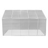 Greenhouse 6 x 10ft Aluminium Polycarbonate Steel Silver Weather Resistant Frame Support Bars Interchangeable Sliding Door 2 Roof Window Vents Walk In Gutter FREE W Clips