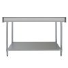 Prep Table With Single Over-Shelf Commercial Heavy Duty Work Bench Kitchen Prep-table Stainless Steel Commercial Home Preparation Worktop Work-table 6ft