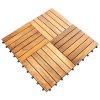 Decking Tiles Wooden Interlocking Boards Square Garden Patio Balcony Roof Terrace Hot Tub Flooring Acacia Wood Deck Tile Flooring