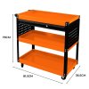 Tool Storage Tolley 3 Tier Portable Cart Roller Cabinet Lockable Drawer 2 Keys 4 Castor Wheels Handle 2 Hanging Boards 6 Hooks 150kg Capacity Workshop Garage Utility DIY Heavy Duty Powder Coated Steel