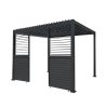 Anthracite Aluminium Pergola With 2 x Shutter Panels - 3m x 3m