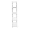 Wire Shelving Rack 5 Tier Metal Storage Unit Heavy Duty Free Standing Boltless Height Adjustable Shelves & Levelling Feet Kitchen Office Garage Silver Chrome 1000kg Weight Capacity