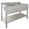 6ft Stainless Steel Catering Bench & 2 Wall Mounted Shelves Commercial Kitchen Work Prep Table Worktop Backsplash 2 Tier Adjustable Heavy Duty Corrosion Resistant FREE Microfibre Cloths & Fixing Kit