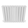 Designer Radiators 60 x 70cm Flat Panel Modern Central Heating Gloss White Horizontal Column Double Panel Wall Mounted Slimline Kitchen Living Room Bathroom Commercial Cleaning Brush & Fixing Kit