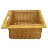 Pull out Wicker Basket Drawer 600mm Kitchen Storage Solution Larder Base Unit Cupboard with Handle Rustic Beech Wood Farmhouse Style 100% Handmade Rattan FREE Fixing Kit Included – Brown